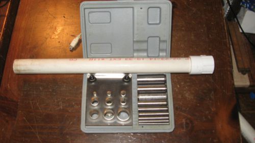Ex Used 9 Piece Punch &amp; Die Set in Case for Coin Ring Making With PVC Tools