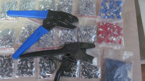 2 pliers crimper tools plus 1800 bootlace ferrule ends for sale