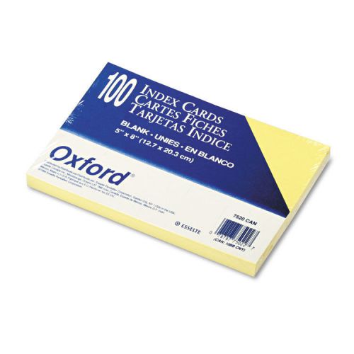 Oxford Unruled Index Cards, 5 X 8, Canary, 100/pack