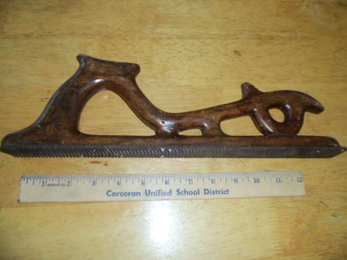 Vintage rare ornate wooden automotive body file. Wood Antique Tool
