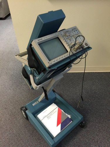 Tektronix tds 460a 4 channel oscilloscope with 10x 400mhz probe and cart for sale