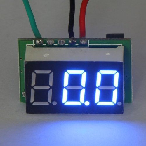 DROK® Mini 0.36&#034; DC 0-100V Blue LED Digital Auto Voltmeter Panel Volt Meter