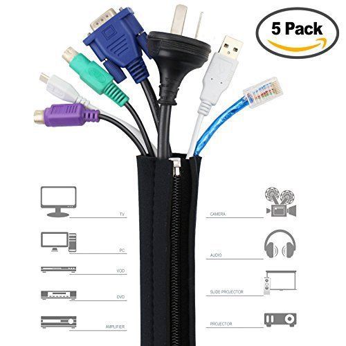 Sumsonic 20&#034; Neoprene Cable Management Sleeve for PC / TV / Home Entertainment /