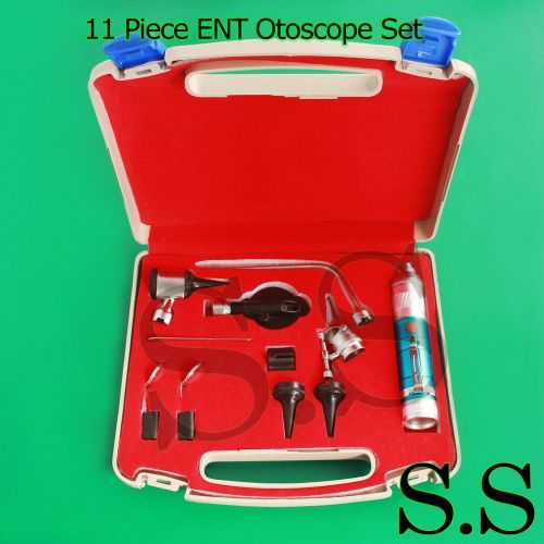 Otoscope &amp; Ophthalmoscope - Blue - 11 Piece ENT Medical Diagnostic Set