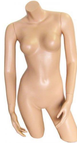 Mn-239 fleshtone plastic countertop female 3/4 upper body torso form with arms for sale