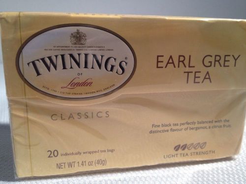 TWININGS Tea Bags, Earl Grey, 1.41 oz, 20/Box