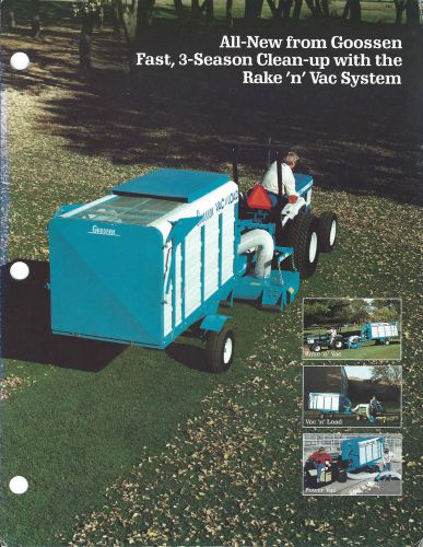 Equipment Brochure - Goosen - Rake&#039;n&#039;Vac Vacuum Clean-up System c1989 (E2998)