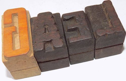 Letterpress Wood Type Printers 4 Block &#039;GAEL&#039; Typography #bc-1286