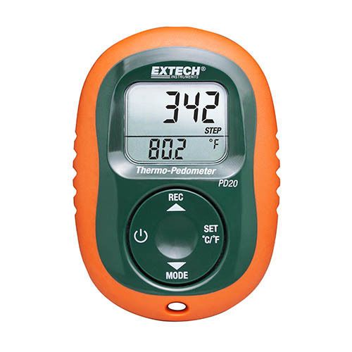 Extech Thermo Pocket-Size Pedometer with 3D Sensor For Detecting Motion
