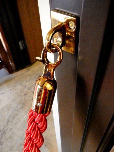 NEW ROPE STANCHION WALL PLATE,GOLD FINISHED,CROWD CONTROL CENTER,EASY ASSEMBLY