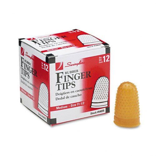 Swingline Rubber Finger Tips Size 11 1/2 Medium 12/Box (54035) 5/8 inches