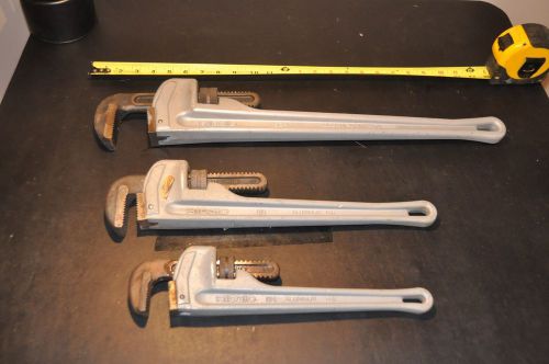 Ridgid 31105 24&#034;, 18&#034;, 14&#034; Aluminum Handle Straight Pipe Wrenches.RIDGID 12-R