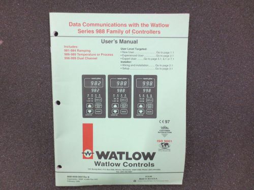 Watlow Series 988 Data Communications Manual