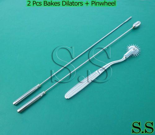 Two Pcs Bakes Rosebud Urethral Sounds 3MM &amp; 12MM PINWHEEL