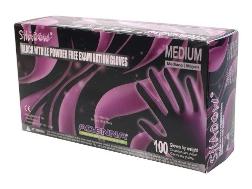 Adenna shadow 6 mil nitrile powder free exam gloves (black medium) for sale