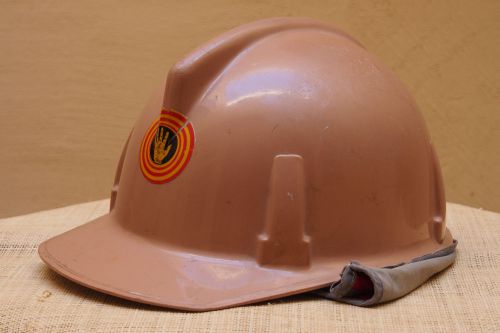 Msa union steel metal construction worker plastic hard hat w/  winter liner usa for sale