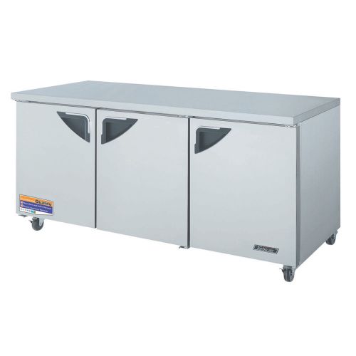 Turbo Air TUR-72SD, 72-inch Three-door Undercounter Refrigerator/Lowboy - 19 Cu.