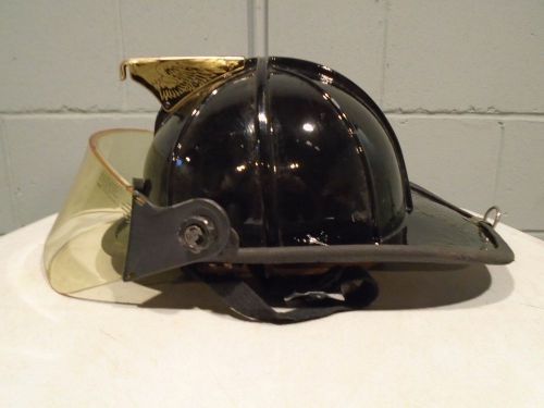 Cairns 1010 fire helmet complete black traditional w/face shield barely used for sale