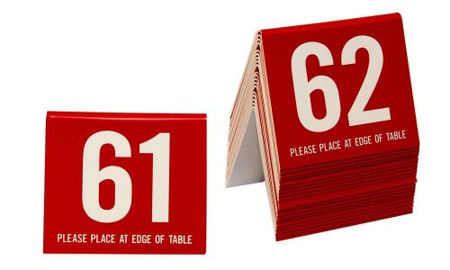 Plastic Table Numbers 61-80 Tent Style, Red w/white number, Free shipping