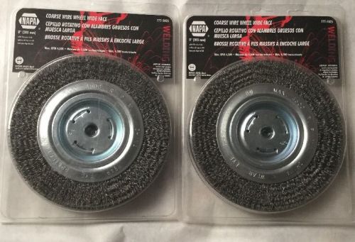 8&#034; Wide Face Coarse Crimped w 5/8&#034; Arbor Wire Bench Wheel Brush 2 Pack 1442WQ.1A