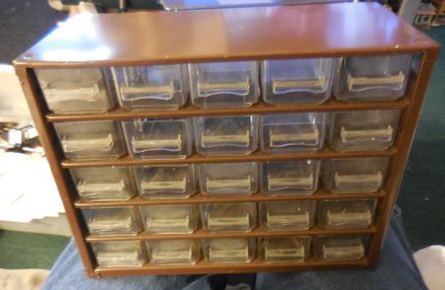 Raaco 25 drawer, screw storage, organizer vintage  Brown cabinet metal,USA bin