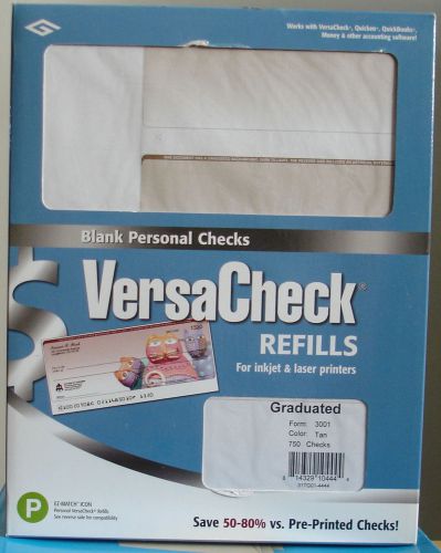 Versa Check Refills color Tan Classic Style Form #3001 750 checks VersaCheck