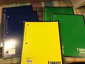 Norcom 1 Subject College Ruled Spiral Notebook, 70 Pages-Total. Of 5 Notebooks