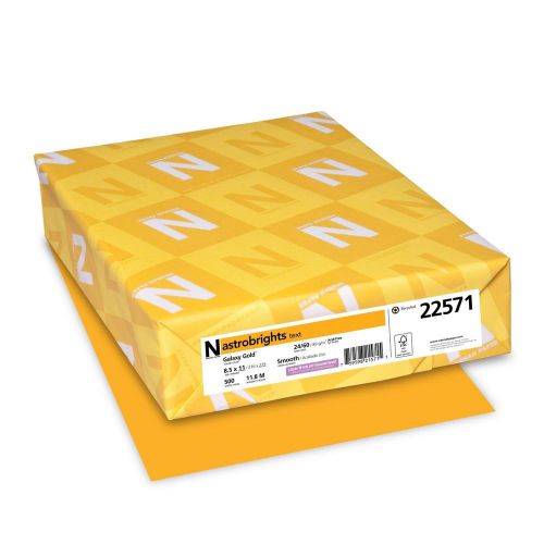 Neenah Astrobrights Premium Color Paper, 24 Lb, 8.5x11, 500 Sheets, Gold