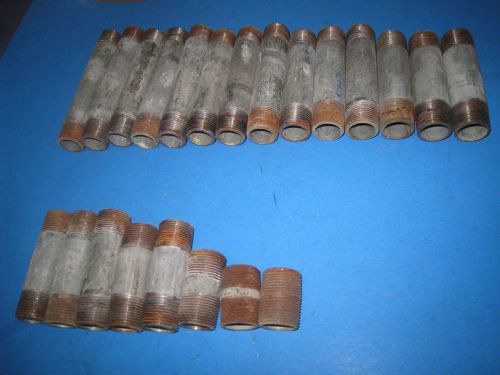 Lot 22 galvanized pipe nipples  3/4&#034;  from 1.5-6&#034; long   21f3 for sale