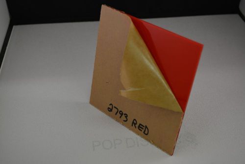Red acrylic plexiglass sheet #2283 3/16&#034; x  48&#034; x 23.875&#034; for sale