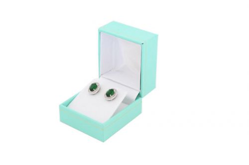 Teal Green Deluxe Leatherette Earring Jewelry Display Box 1 3/4x2x 1 1/2&#034;
