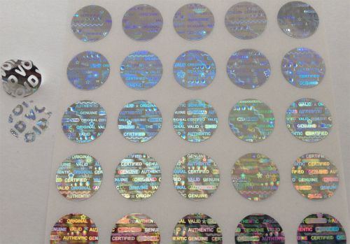 [qty 100] round tamper evident void hologram labels stickers seals warranty for sale