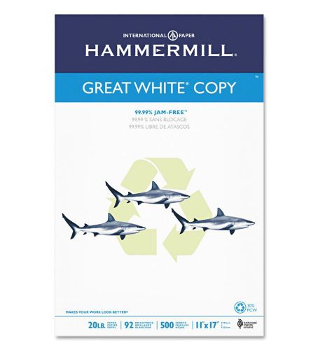 Hammermill - Great White 30% Recycled Copy Paper, 20lb, 92 Bright, 11 X 17&#034; -