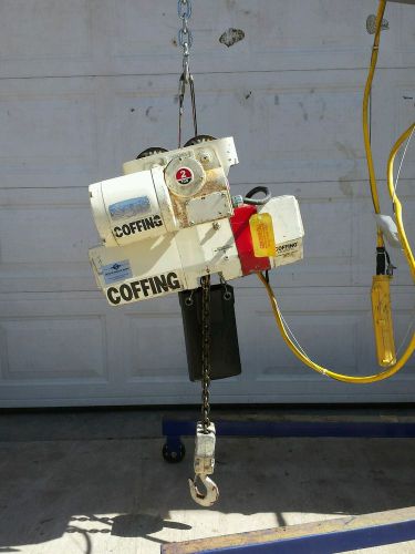 COFFING 2 TON ELECTRIC CHAIN HOIST WITH MOTORIZED TROLLEY