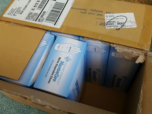8- 100 count boxes nitrile powder free gloves - size medium - sealed- new in box