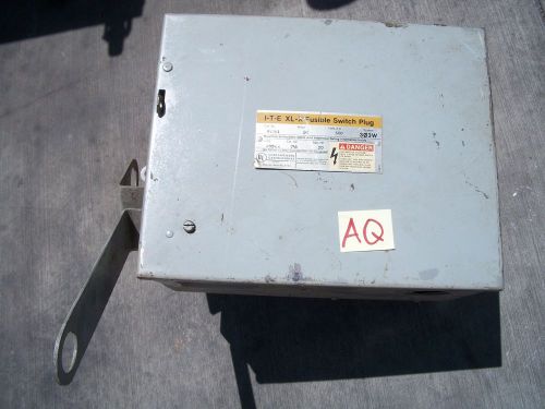 SIEMENS 600VAC, 30A, 20HP, I-T-E XL-X FUSIBLE SWITCH PLUG RV361 (AQ)