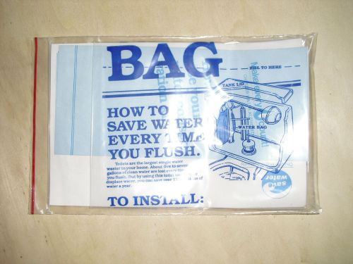 WATER SAVER BAG FOR TOILET TANK WITH INSTRUCTIONS