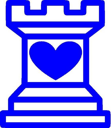 30 Custom Blue Heart Rook Personalized Address Labels