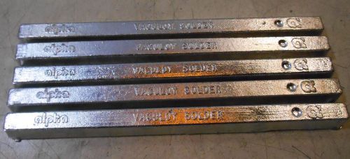 Lot of 5: alpha vaculoy solder bar smg 63/37 proximately weights 2.30 lbs each. for sale