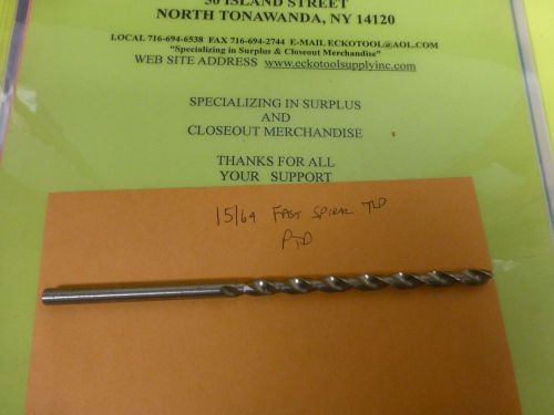 TAPER LENGTH DRILL FAST SPIRAL 15/64&#034; HIGH SPEED PRECISION TWIST DRILL NEW $2.50