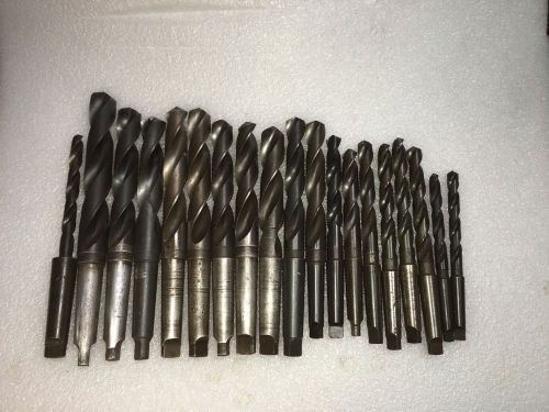 Assorted sizes of taper shank hss drill bits for sale