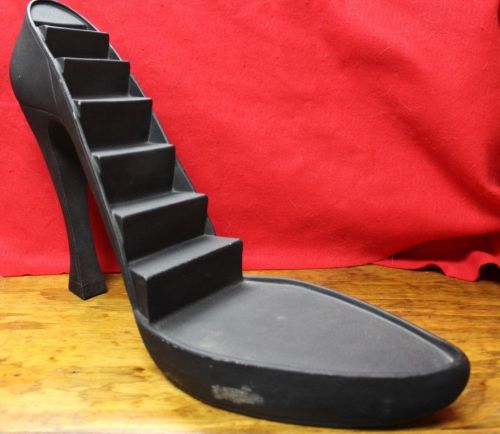 14&#034; Large High Heel Shoe Step Display Jewelry Retail Black
