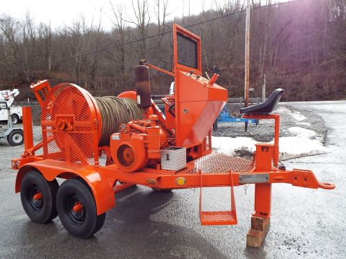 Hycaloader 447-300 single drum hydraulic cable puller tensioner trailer mounted for sale