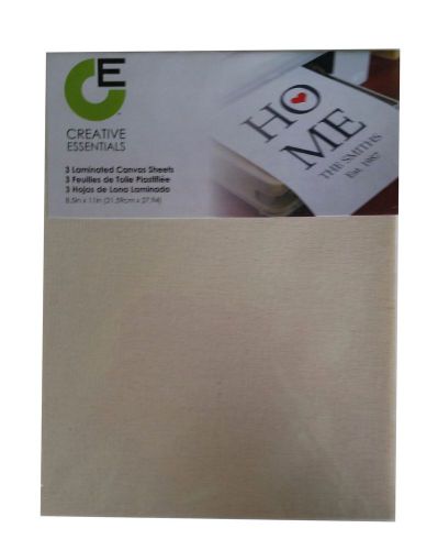 Laminated Canvas Sheets, One Pack of 3 8.5&#034; X 11&#034; Sheets