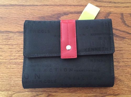 NEW - Kenneth Cole Reaction Black / Brick Red Fabric Daily Planner / Organizer