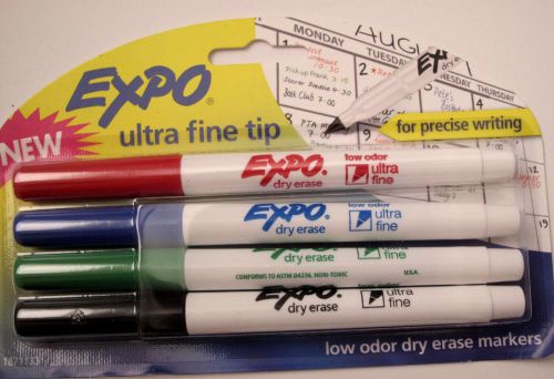 Expo Ultra Fine Tip Dry Erase Markers 4 Pack 1871133 Blue Green Black Red