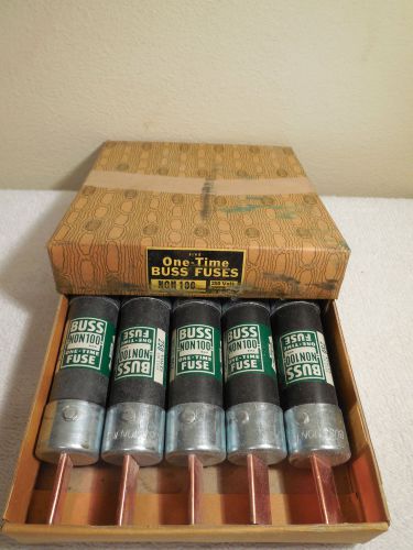 NOS - Box of 5 Cooper BUSSMANN Buss NON-100 Amp 250V One-Time FUSE