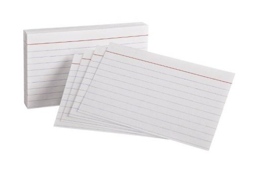 Oxford Heavy Weight Index Cards, 3&#034; x 5&#034;, Ruled, White, 100/Pack (63500)