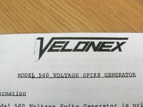 Velonex 560 voltage spike generator data sheet / 45967 for sale