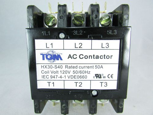 DEFINITE PURPOSE CONTACTOR 50AMP 3 POLE 120VAC-50/60Hz-HEAT PUMP, AC &amp; REFRIGER.